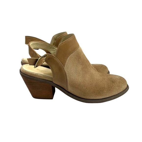 Chocolat Blu Abis suede Backless Booties Size 6.5 tan boho western chic - Picture 8 of 13